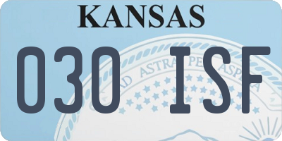 KS license plate 030ISF
