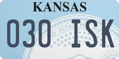 KS license plate 030ISK