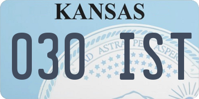 KS license plate 030IST