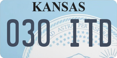 KS license plate 030ITD