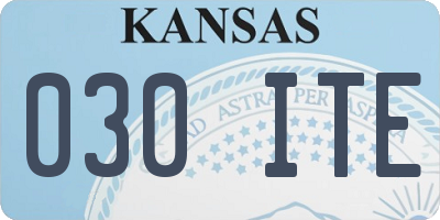 KS license plate 030ITE