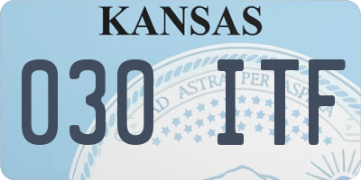 KS license plate 030ITF