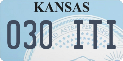 KS license plate 030ITI