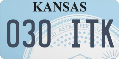 KS license plate 030ITK