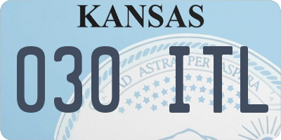 KS license plate 030ITL