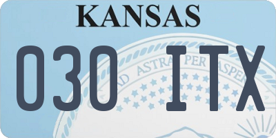 KS license plate 030ITX
