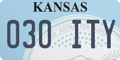 KS license plate 030ITY