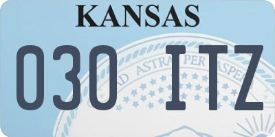 KS license plate 030ITZ