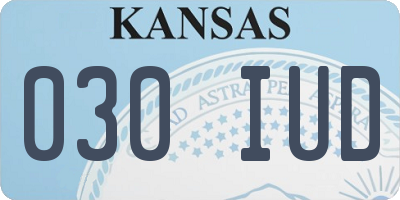 KS license plate 030IUD