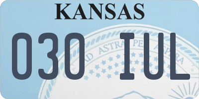 KS license plate 030IUL