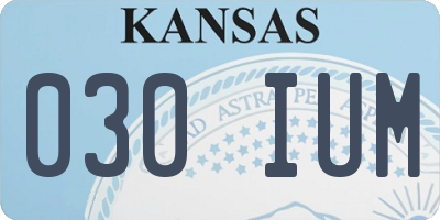 KS license plate 030IUM