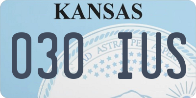 KS license plate 030IUS