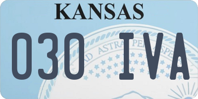KS license plate 030IVA