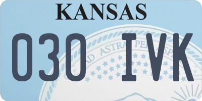 KS license plate 030IVK
