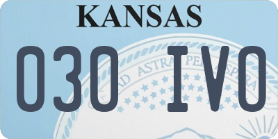 KS license plate 030IVO
