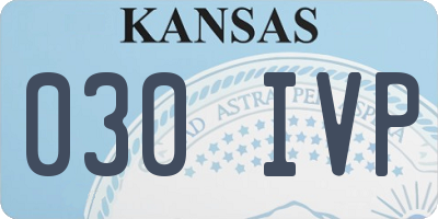 KS license plate 030IVP