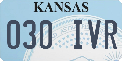KS license plate 030IVR