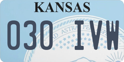 KS license plate 030IVW