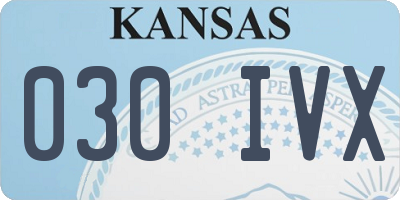 KS license plate 030IVX
