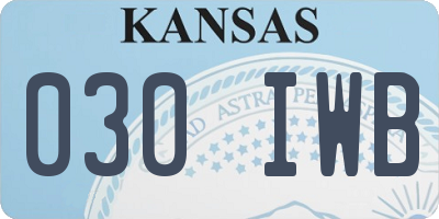 KS license plate 030IWB