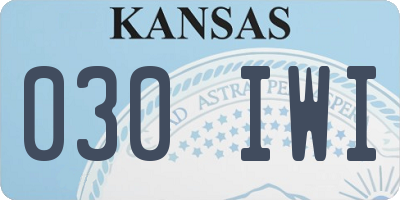 KS license plate 030IWI