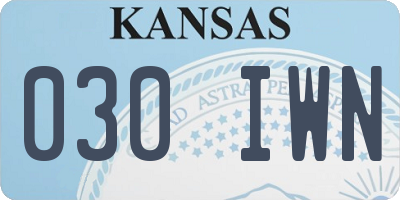 KS license plate 030IWN