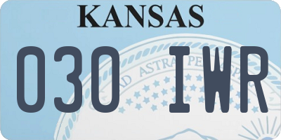 KS license plate 030IWR