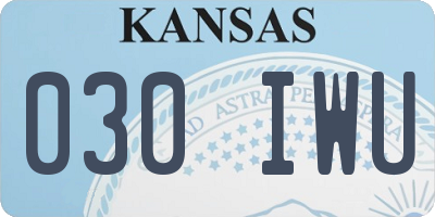 KS license plate 030IWU