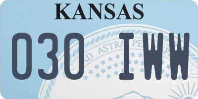 KS license plate 030IWW