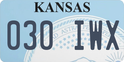 KS license plate 030IWX