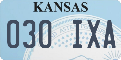 KS license plate 030IXA