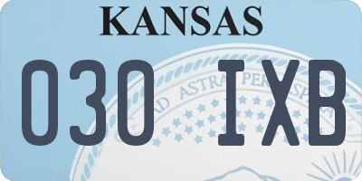 KS license plate 030IXB