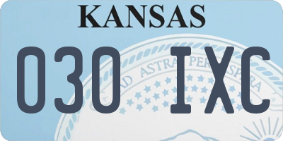 KS license plate 030IXC