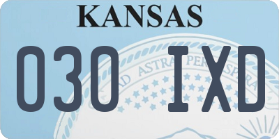 KS license plate 030IXD