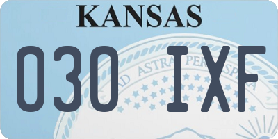 KS license plate 030IXF