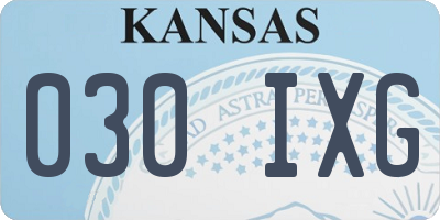KS license plate 030IXG