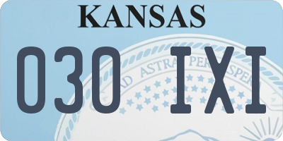 KS license plate 030IXI