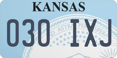 KS license plate 030IXJ