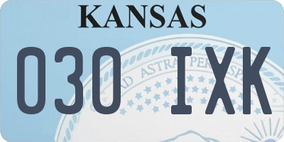 KS license plate 030IXK