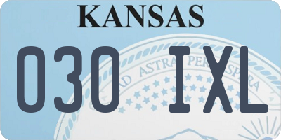 KS license plate 030IXL