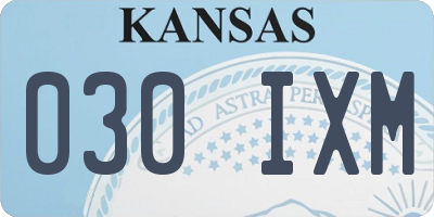 KS license plate 030IXM