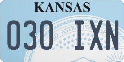 KS license plate 030IXN