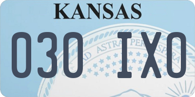 KS license plate 030IXO