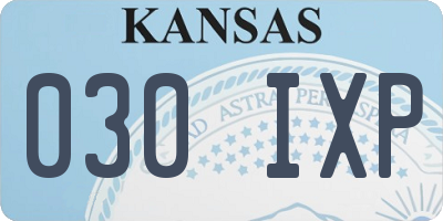 KS license plate 030IXP