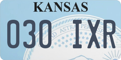 KS license plate 030IXR