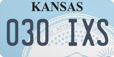 KS license plate 030IXS