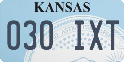 KS license plate 030IXT
