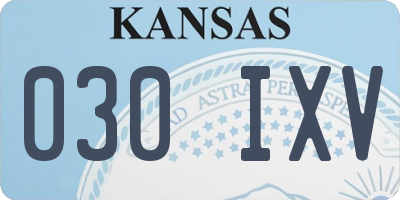 KS license plate 030IXV