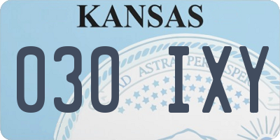 KS license plate 030IXY