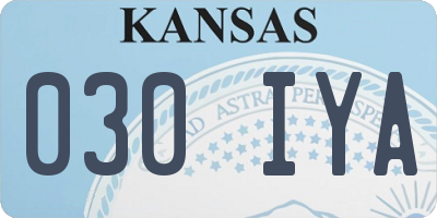 KS license plate 030IYA